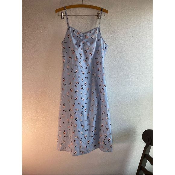 ROMWE Dresses & Skirts - Romwe womens large dress light blue floral slip dress summer spring dress